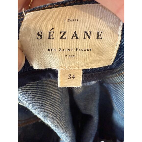 Sezane Hayden Denim Jean Skirt Belted Size 34 US Size 2 - Picture 7 of 8